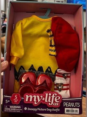 My Life As Snoopy Picture Day Outfit for 18" Doll 5 pieces NEW in Box! Peanuts